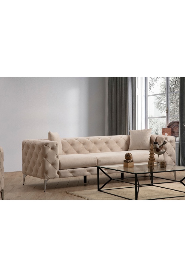 COMO ÜÇLÜ KOLTUK, KREM - 1