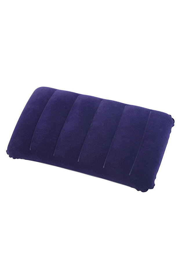 dark blue Flocking Inflatable Portable Neck Pillow That Can Be Stored And Self Filled Suitable For O - 1