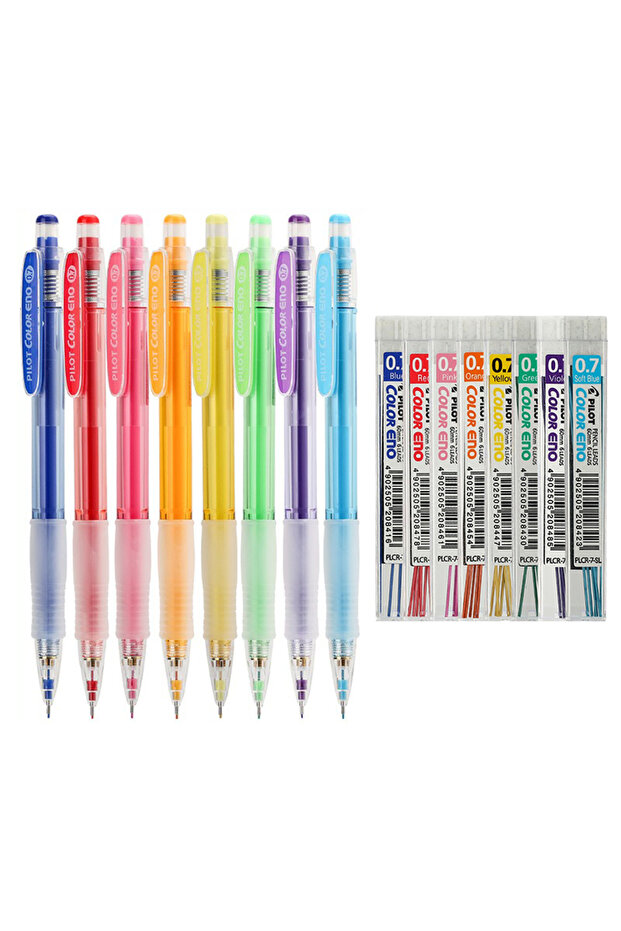 8 pencils 8 refills 8pcs PILOT Color Mechanical Pencil Set 0.7mm HCR-197 Erasable Children's Drawing