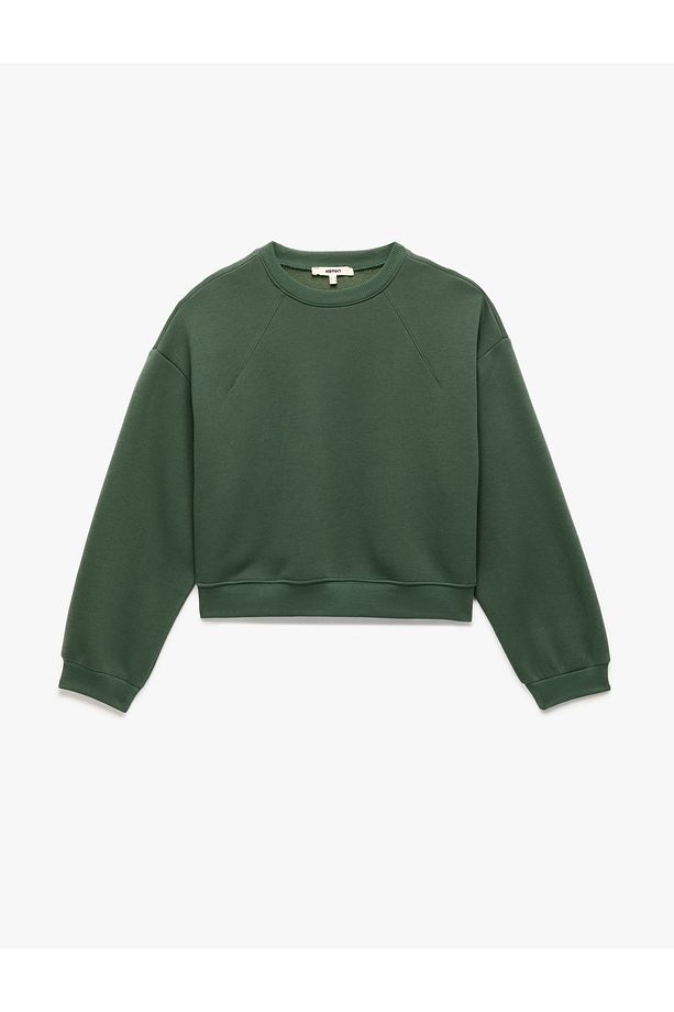 Regular Fit Üç İplik Uzun Kollu Bisiklet Yaka Basic Sweatshirt - 1
