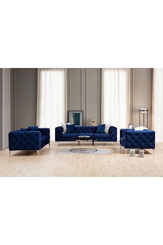 COMO ÜÇLÜ KOLTUK, MAVİ - 3