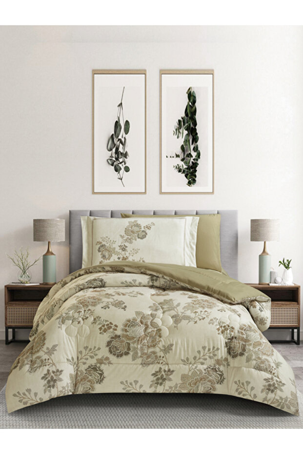 4-Piece Digital Print Comforter Set – Twin Size 170x230 cm, Soft Microfiber Bedding Set.