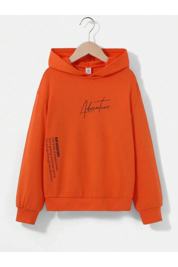Orange Unisex Men/Women Adventures Colorful Custom Printed Oversize Hoodie