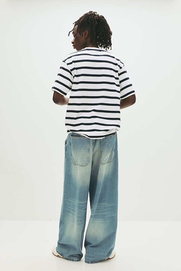 Do Not Disturb baskılı çizgili t-shirt - 3