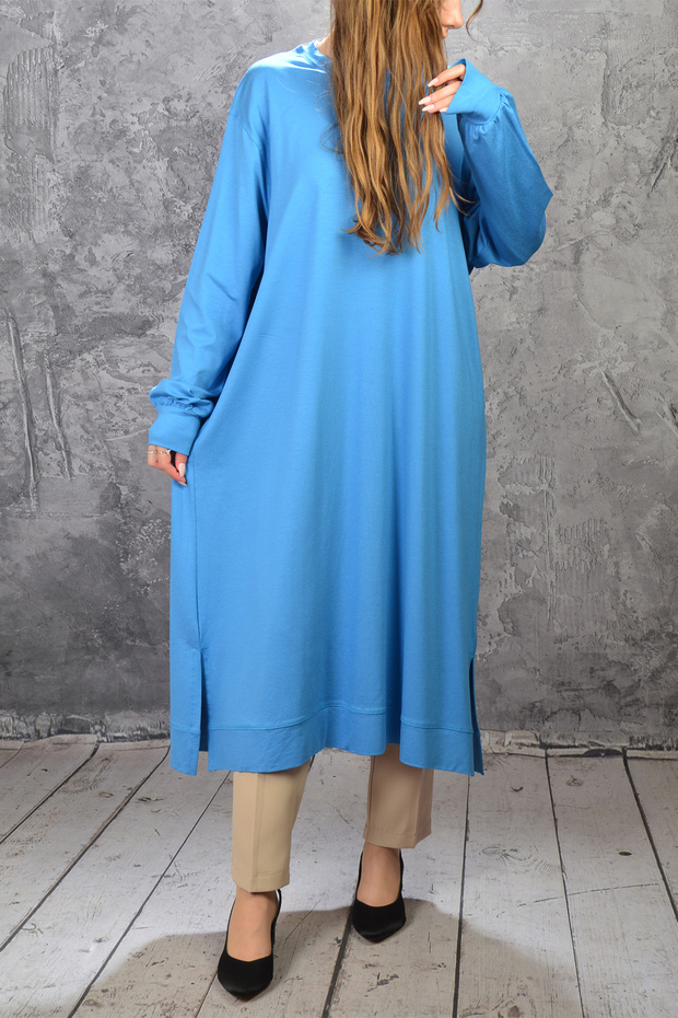 تونيك طويل من قماش القطن الممشط مريح ومريح - 5
