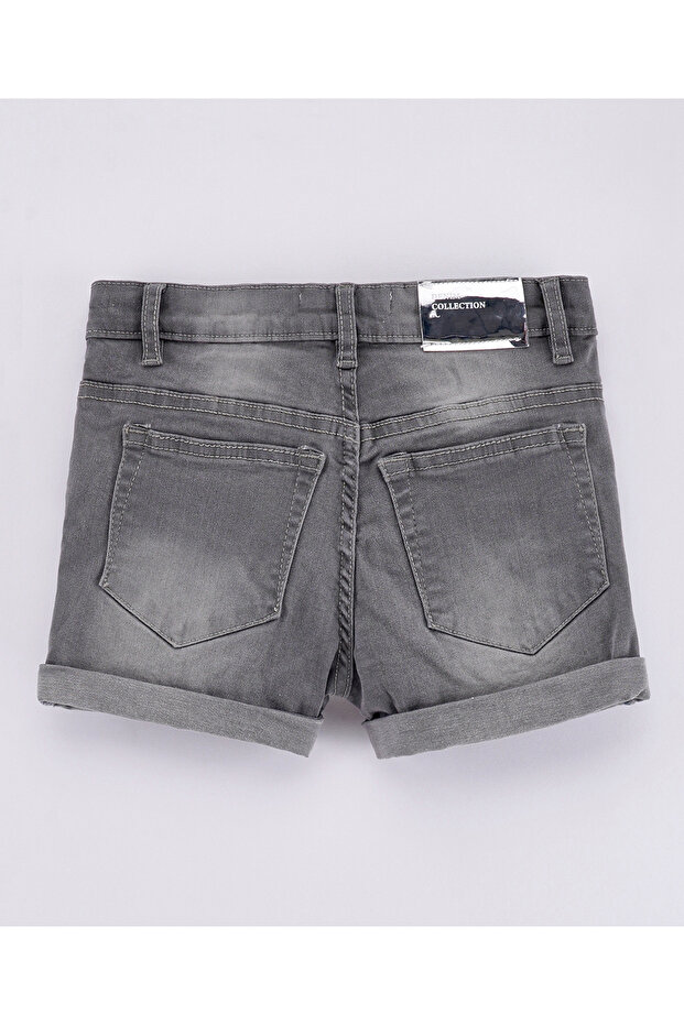 Basic Denim Shorts - Grey - 2
