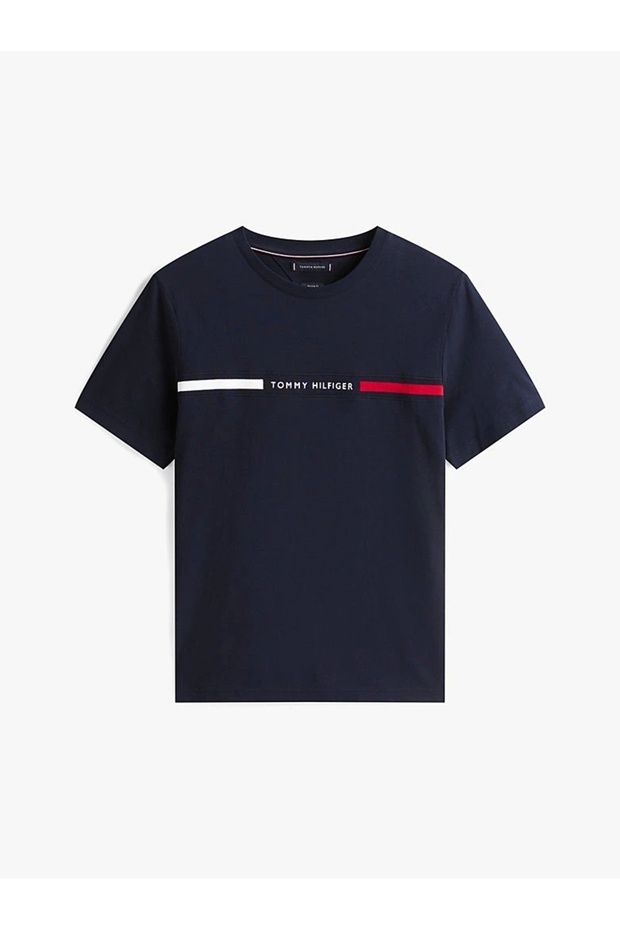 Erkek Chest Logolu Lacivert T-Shirt - 2