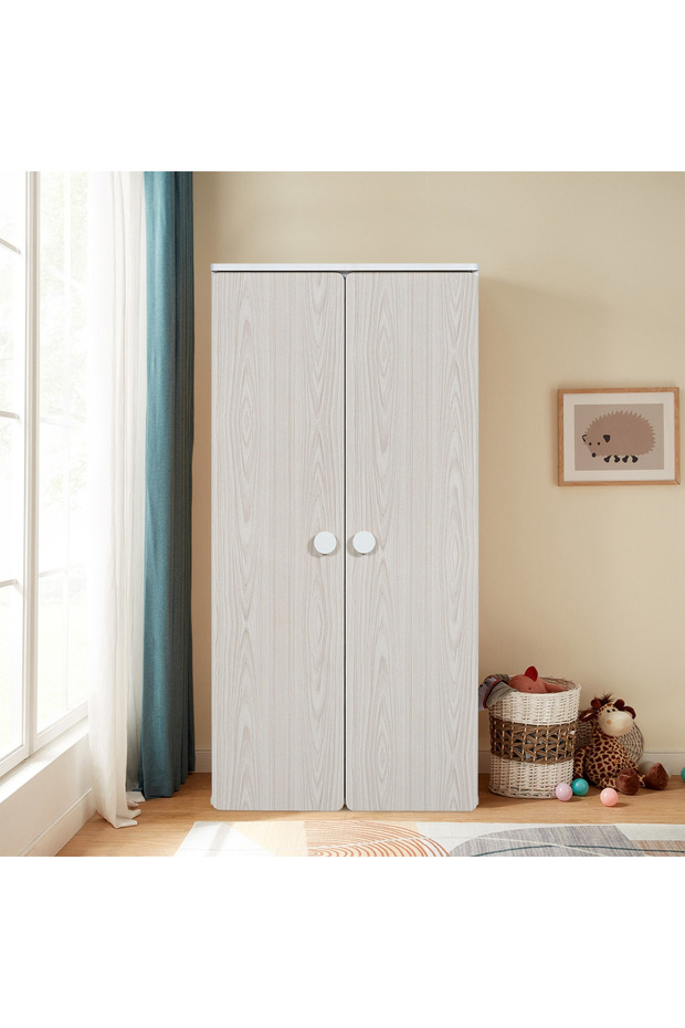 خزانة ملابس فانيلا للأطفال الصغار ببابين - 1