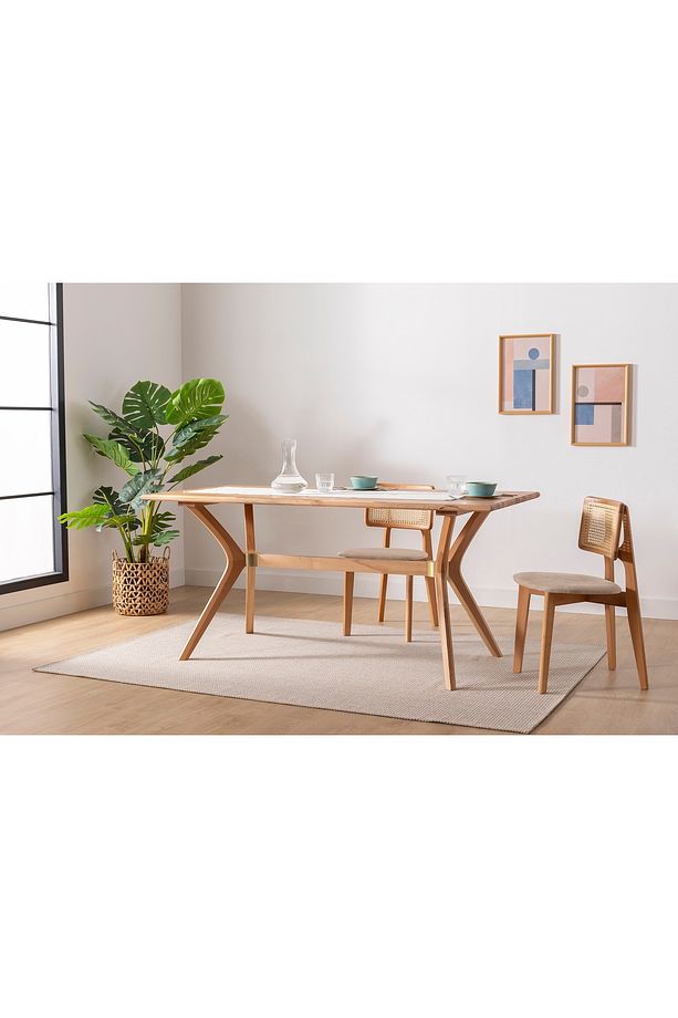 MSM DİKDÖRTGEN MASİF KAYIN YEMEK MASASI, 80X180 - 1