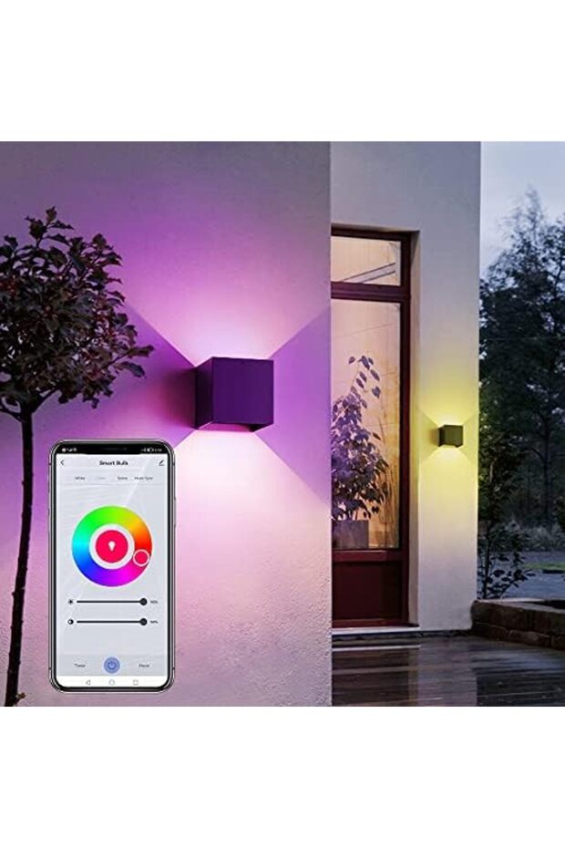 Smart Waterproof Outdoor Wifi Wall Light 6W- Dimmable, Multicolor and Tunable White Works with alexa
