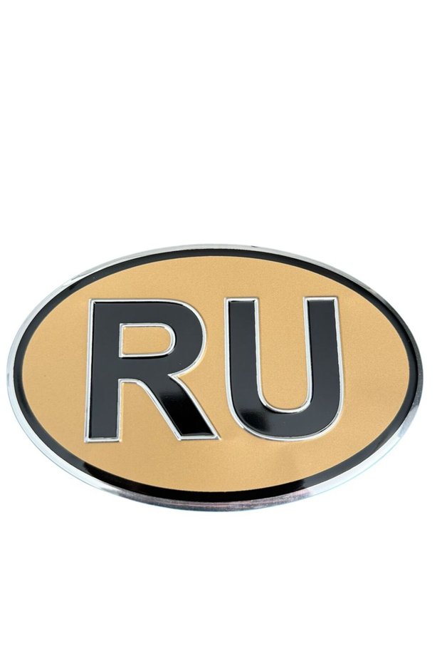 Coat of Arms Special for Stickers Oval Ru Coffee Color Aluminum Sticker