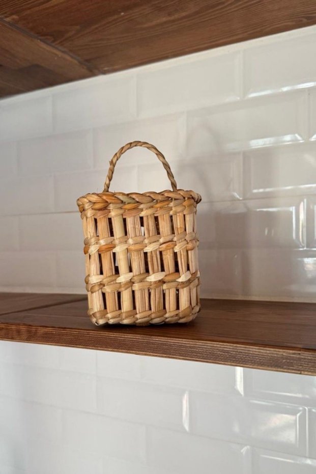 Wicker Bohemian Basket Newspaper Rack Accessory Decor Book Door Ornament Decorative Gift Modern Authentic Model
