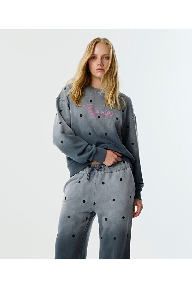 PUANTİYE BASKILI SWEATSHIRT - 1