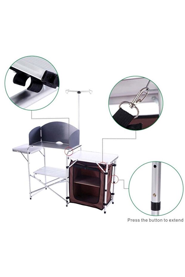 Luxi Katlanır Portatif Kamp Mutfağı Masası MZ - 3