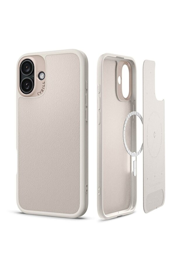 Case for iPhone 16, N8, Microfiber, Cream - 1