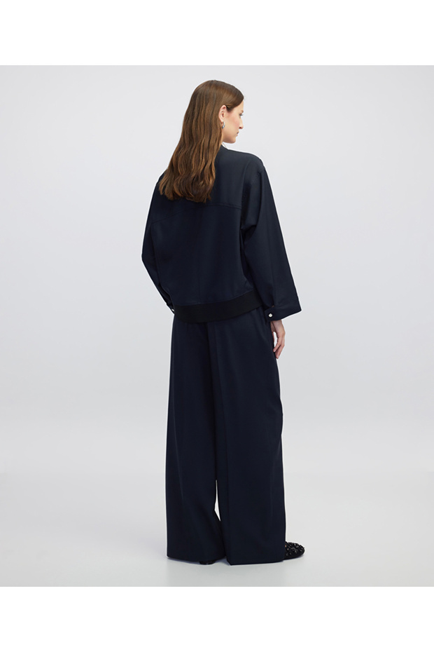 Kumaş mix bomber ceket - 7