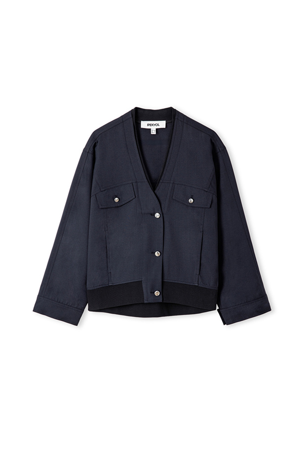 Kumaş mix bomber ceket - 3