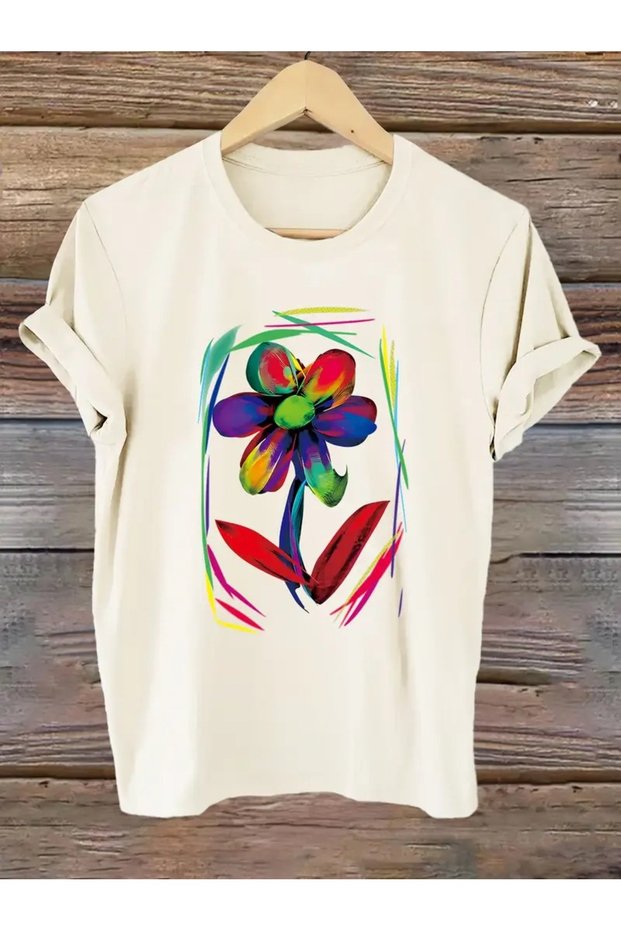 Rose New Season Product Modern Design Custom Print Women's Unisex Oversize Crew Neck T-Shirt