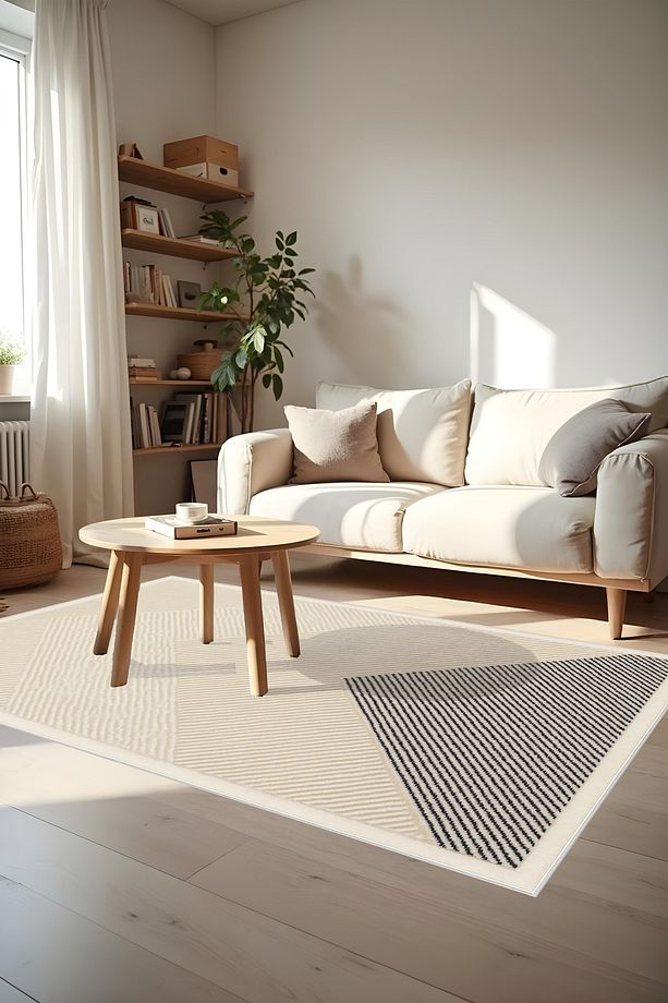 Makinede Yıkanabilir Geometrik Desen Kaymaz Taban Leke Tutmaz Mutfak Halısı Salon Halısı ve Yolluk - 2