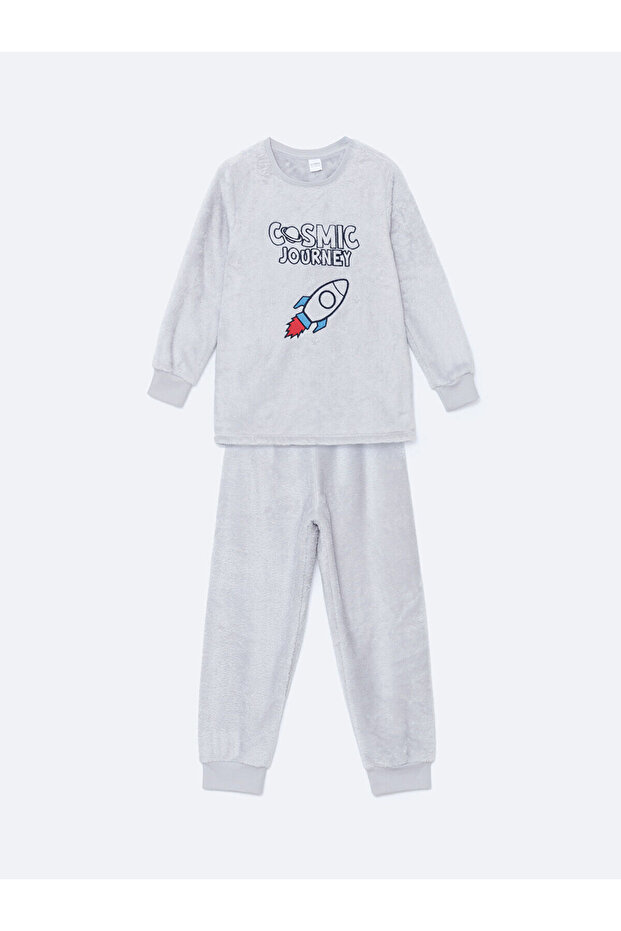 Bisiklet Yaka Pelüş Erkek Çocuk Pijama - 1