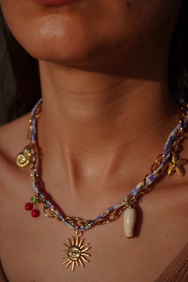 قلادة سلسلة من القماش المنقوش - 3