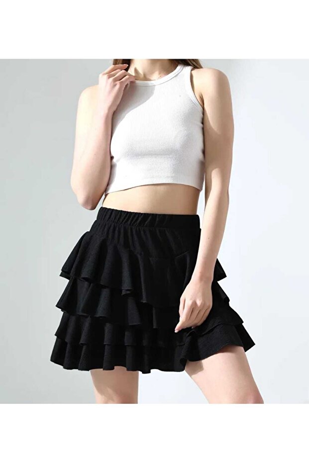 FRILLED BLACK SKIRT
