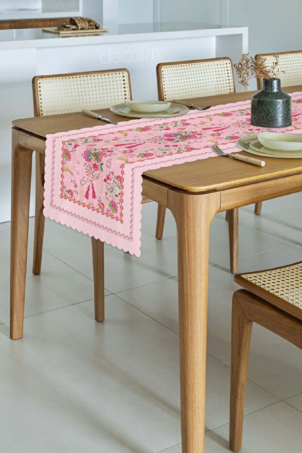 Love Bloom Heart Colorful Floral Pink Laser Cut Runner