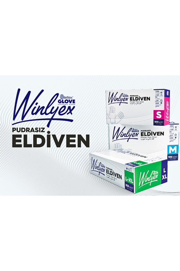 Winlyex Pudrasız Şeffaf Eldiven S Beden - 4
