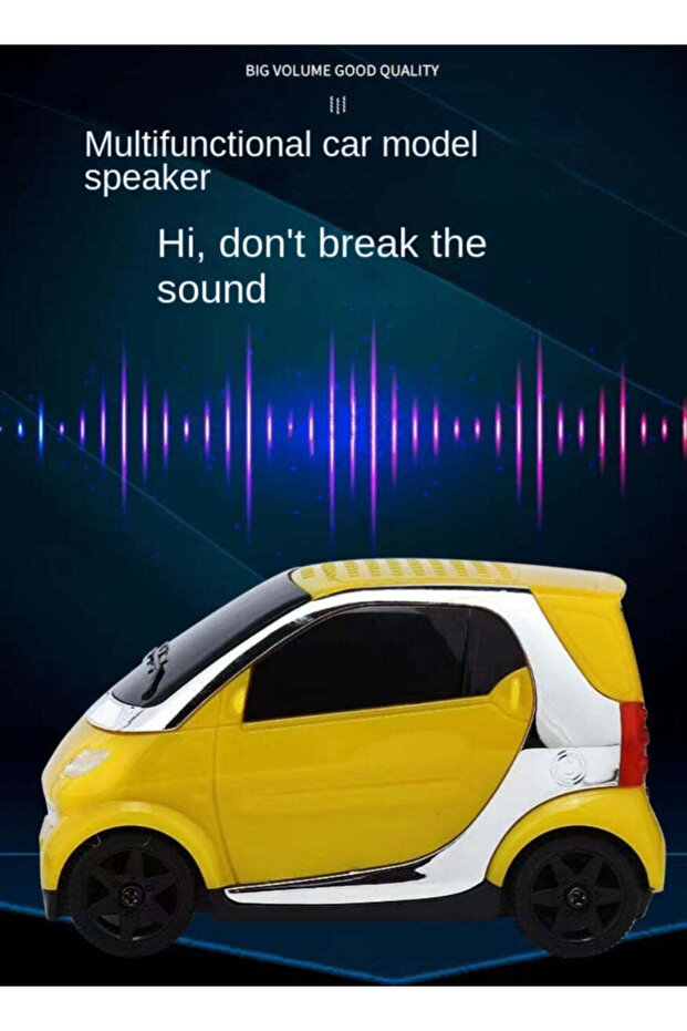 Portable Bluetooth Speaker with Classic Car Design - Multi-functional Wireless Stereo with Pure Soun - 2