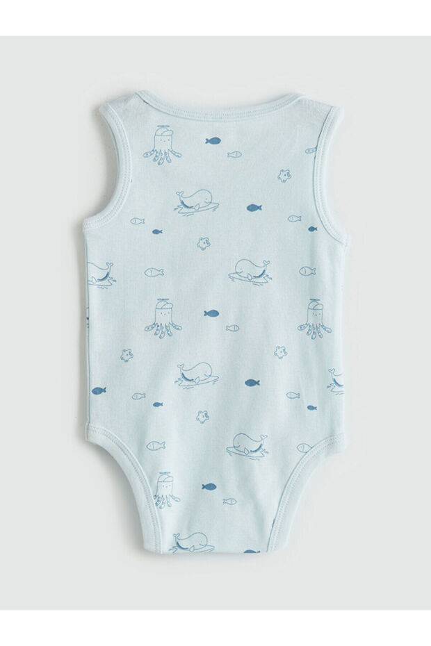 LCW baby Organik Kumaş Erkek Bebek Çıtçıtlı Body ve Şort 2'li (S5) - 6