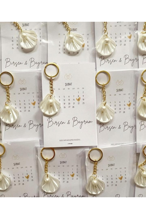 Pearl Oyster Keychain 20 Pieces Engagement Promise Wedding Gift