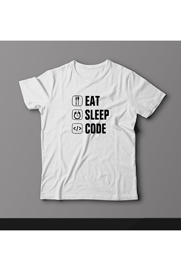 Tricou imprimat Eat Sleep Code - 1