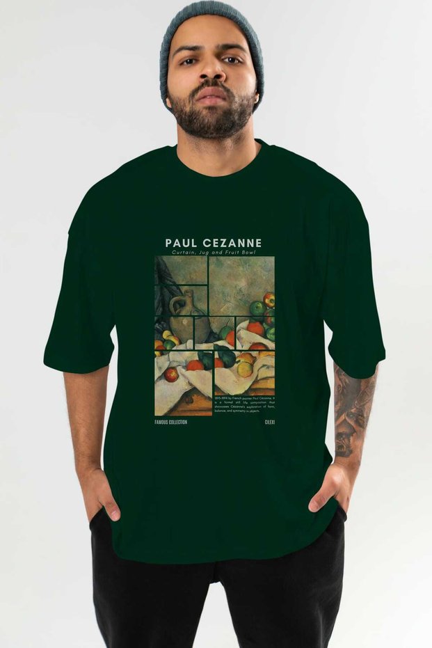 Paul Cezanne Curtain Front Printed Green Oversize T-Shirt Men Women Crew Neck Cotton t Shirt