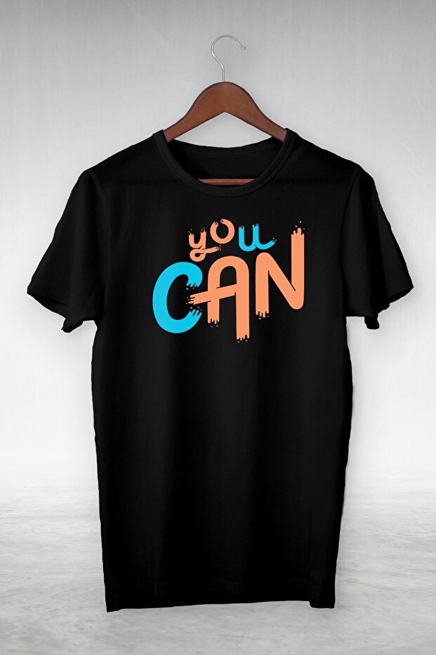 Unisex Black You Can Printed T-shirt