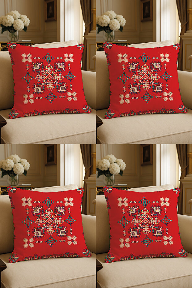 Special Design Digital Print Decorative Cushion Cover 43x43 cm Reversible 4-Piece Set