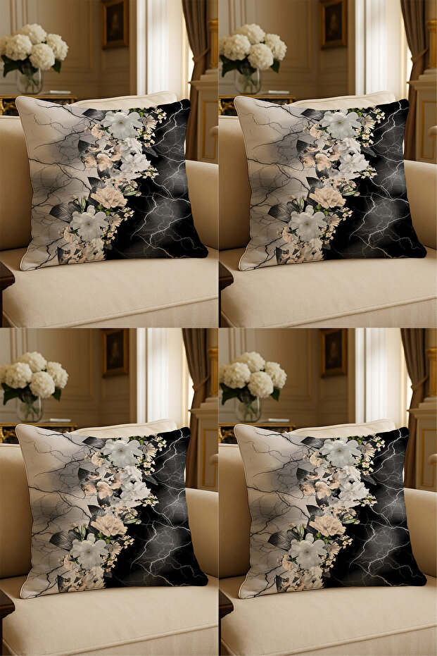 Special Design Digital Print Decorative Cushion Cover 43x43 cm Reversible 4-Piece Set