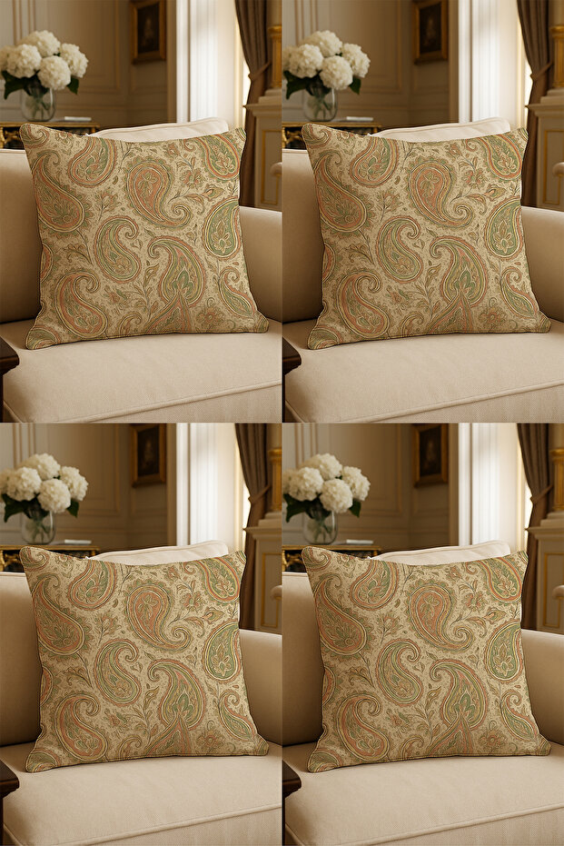 Special Design Digital Print Decorative Cushion Cover 43x43 cm Reversible 4-Piece Set
