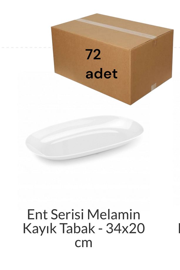 Kayık tabak 72 adet x 34 cm Ent serisi Melamin - 1