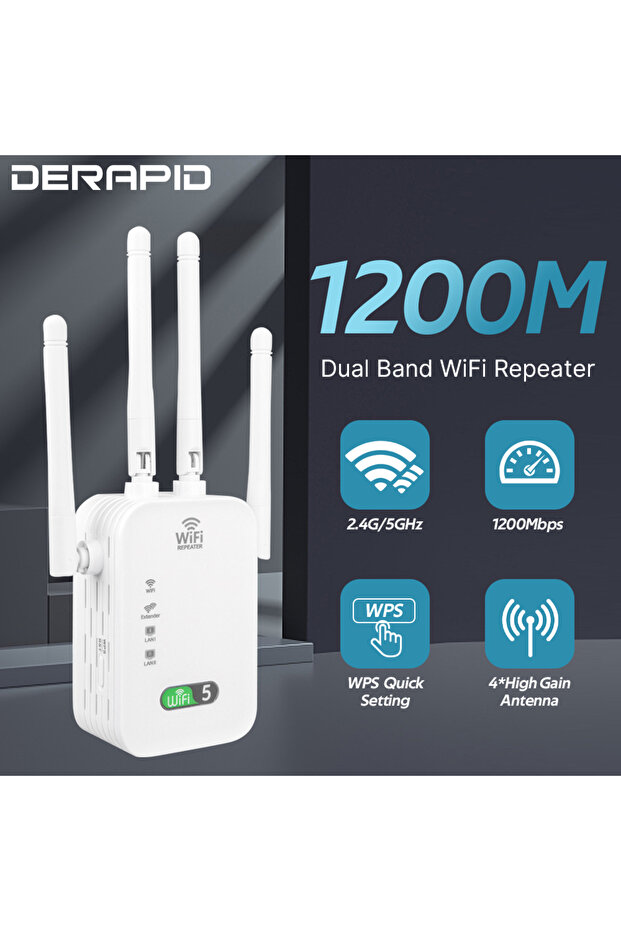 US Plug 1200Mbps Dual Band WiFi Repeater Wireless Signal Extender 2.4G 5GHz Wi-Fi Amplifier Router L