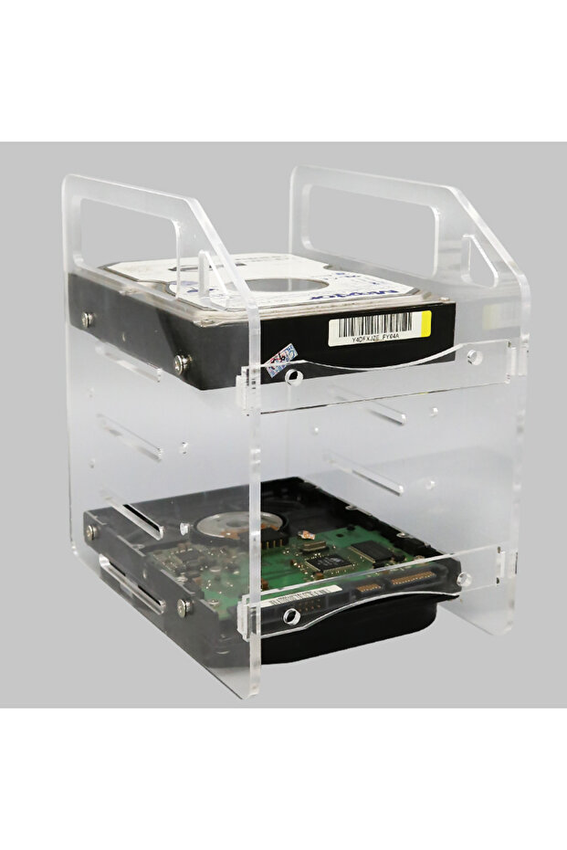 4 bays No fan New DIY Acrylic Hard Drive Bracket Transparent Hard Disk Shelf Desktop Computer Extern - 1