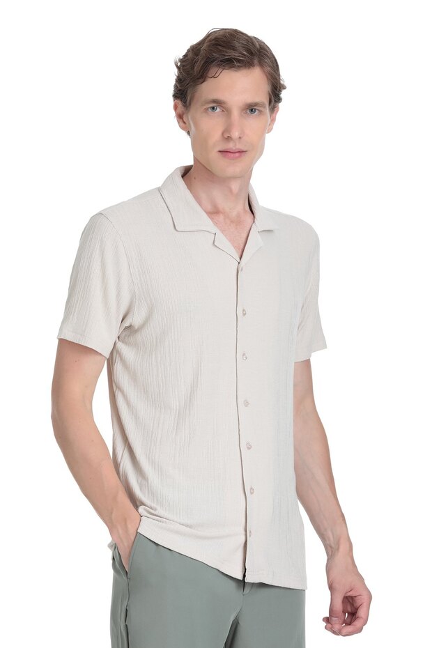 Taş Regular Fit Apaş Yaka Gömlek - 1