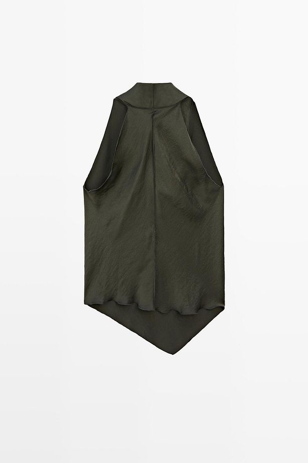 Drapeli halter yaka top - 8