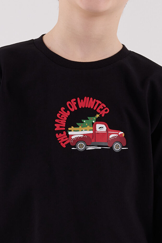 طقم بيجامة أسود للأولاد - 6