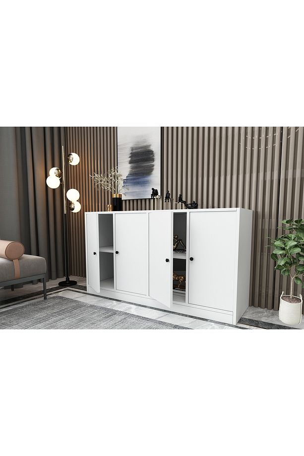 Dolapli Konsol Beyaz 130 Cm KNS-1015-Ç - 4