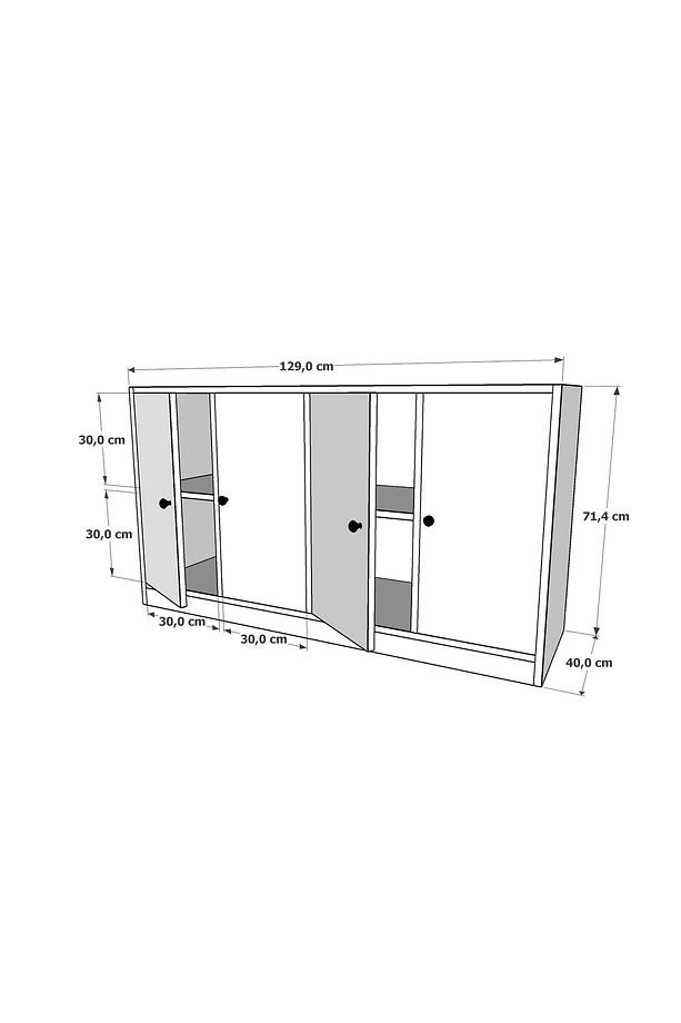 Dolapli Konsol Beyaz 130 Cm KNS-1015-Ç - 5