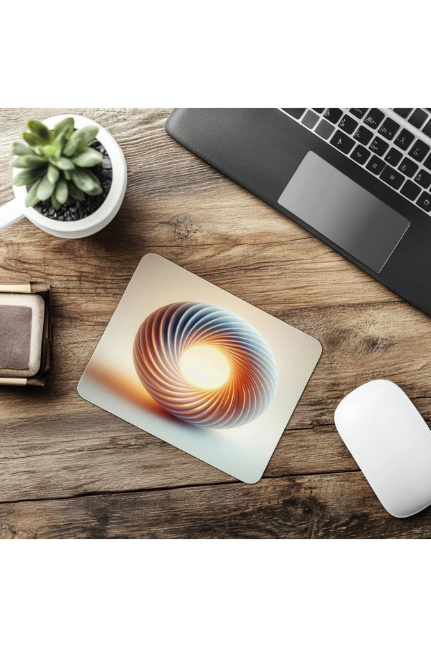 Geometric Design Mousepad with Bright Ring - 19X23 cm 2 mm Rectangular Imported Printed Mouse Pad - 6