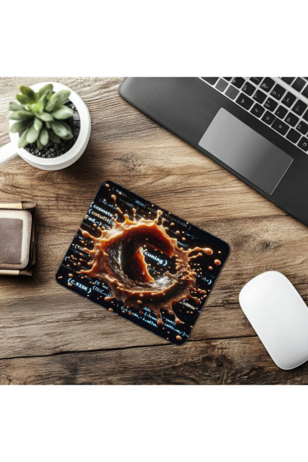 Code Themed Mouse Pad with Angled Particles - 19X23 cm 2 mm Rectangular Imported Printed Mouse Pad - 6