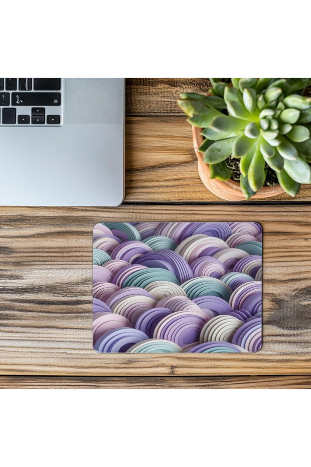 Flat and Pastel Patterned Arc Mouse Pad - 19X23 cm 2 mm Rectangular Imported Printed Mouse Pad - 3