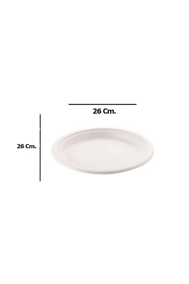 Nature Ekolojik Karton Kağıt Tek Kullanımlık Tabak - 26 Cm. - 25 Adetlik 1 Paket - 2