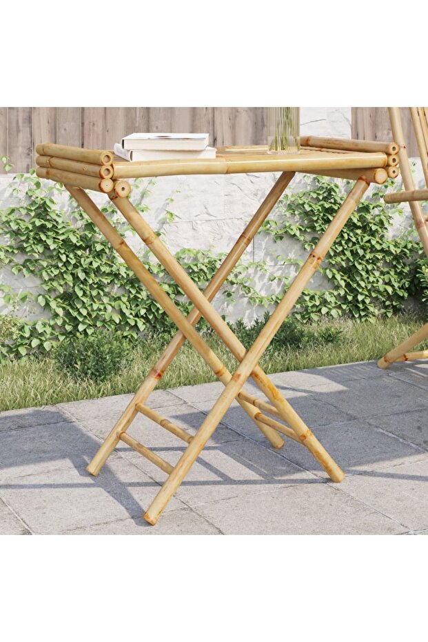 Folding Tray Table 70.5x42.5x80 cm Bamboo
